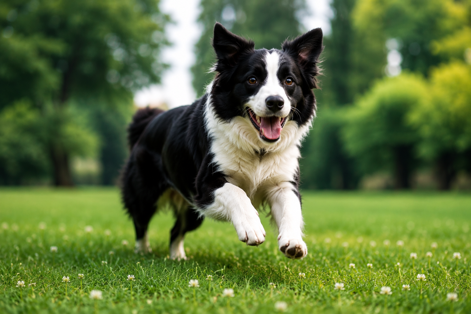 Active dog running outdoors
